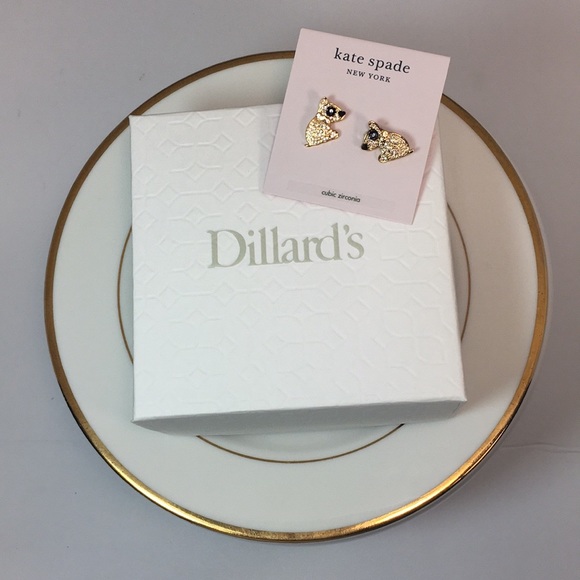 💛NWT KATE SPADE/GOLD MILO DOG EARRINGS W ZIRCONIA - Picture 4 of 15